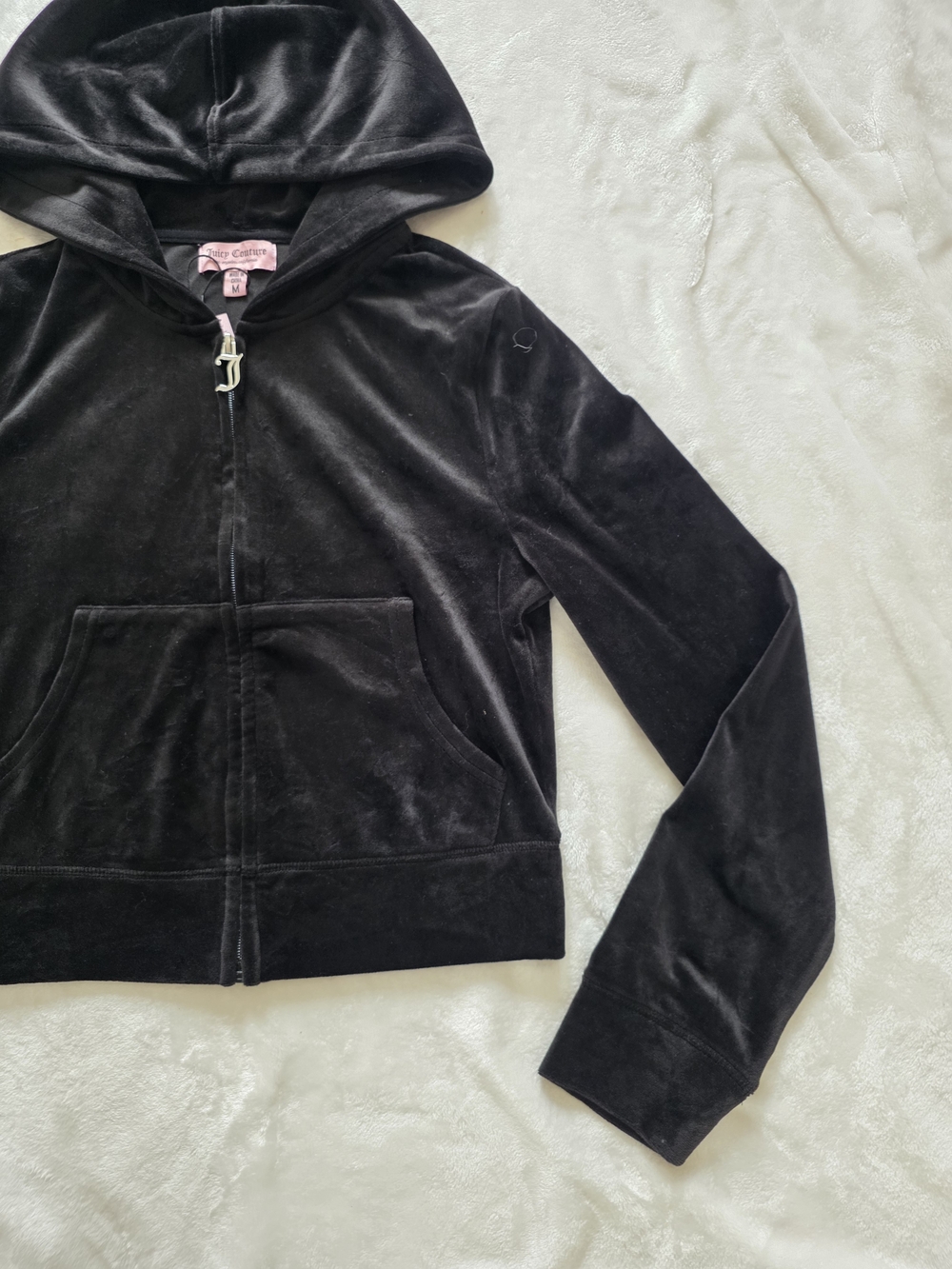 NWT Juicy Couture OG Bling Liquorice Black Velour Tracksuit Set Rhinestone Logo - Picture 7 of 15